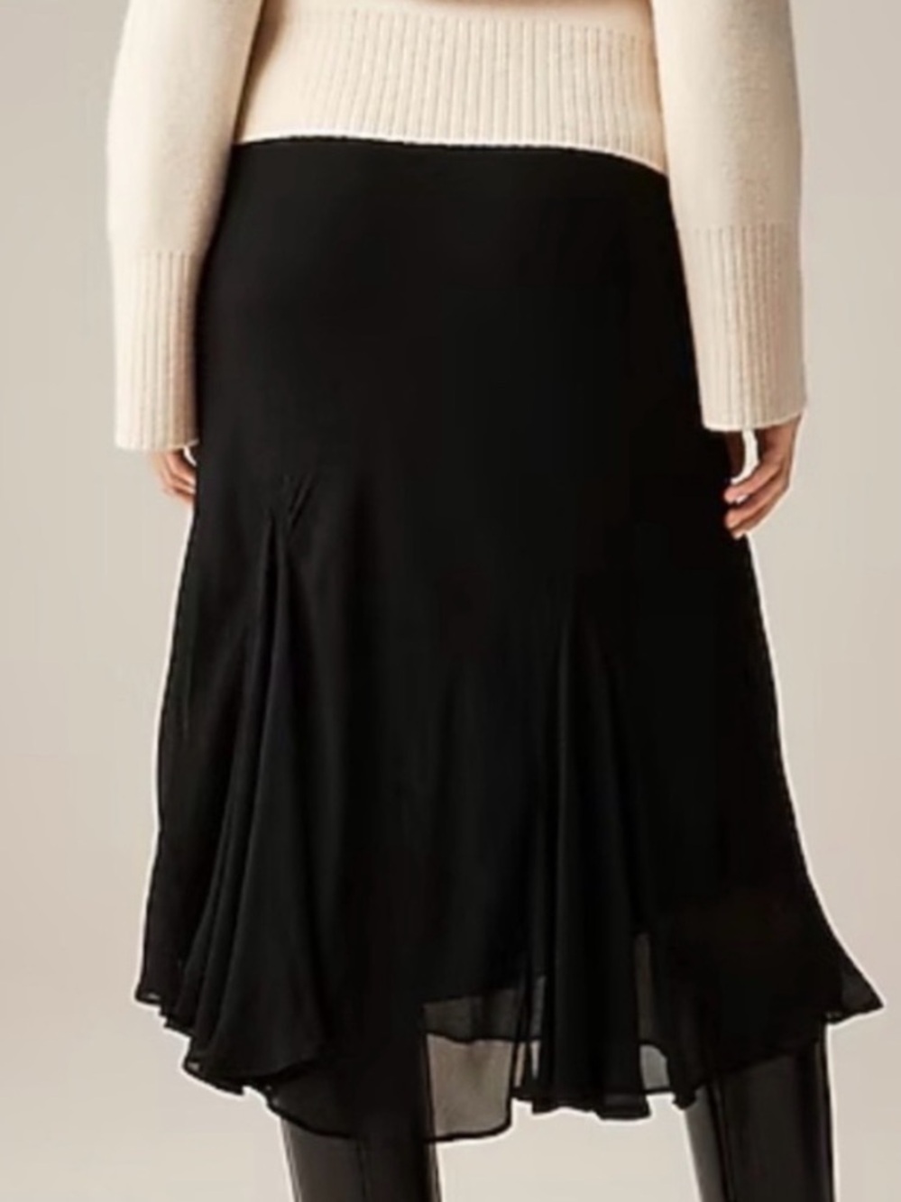 J.Crew Midi Skirt Black

Gwyneth flounce-hem skirt in chiffon